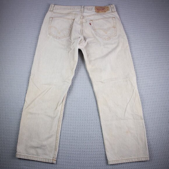 Levi's 501 Off White Beige Denim Vintage Y2K Denim 38x30 - Picture 1 of 9
